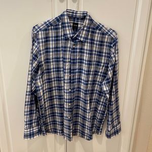 Boss by Hugo Boss Blue and White Plaid button down